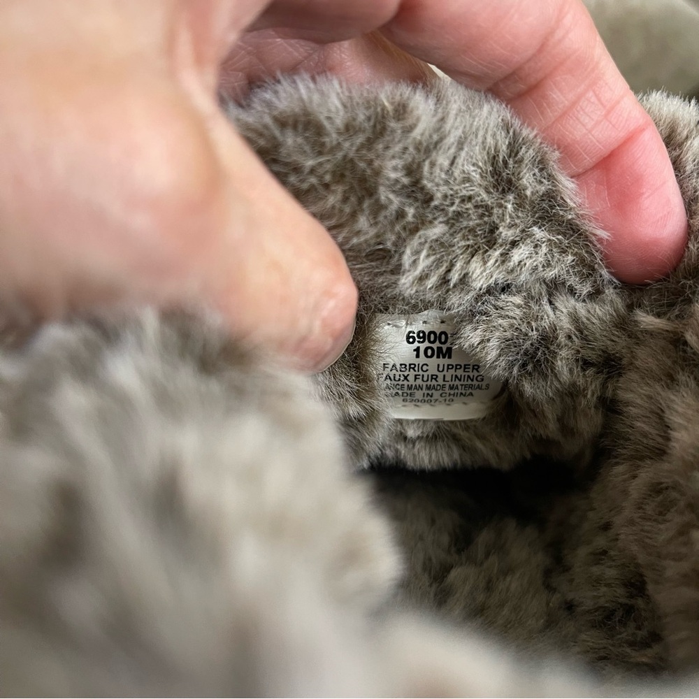 Minnetonka Tulsa Check Faux Fur Slip On Brown Quilted Nylon 69002 Womens Size 10 - Picture 9 of 12